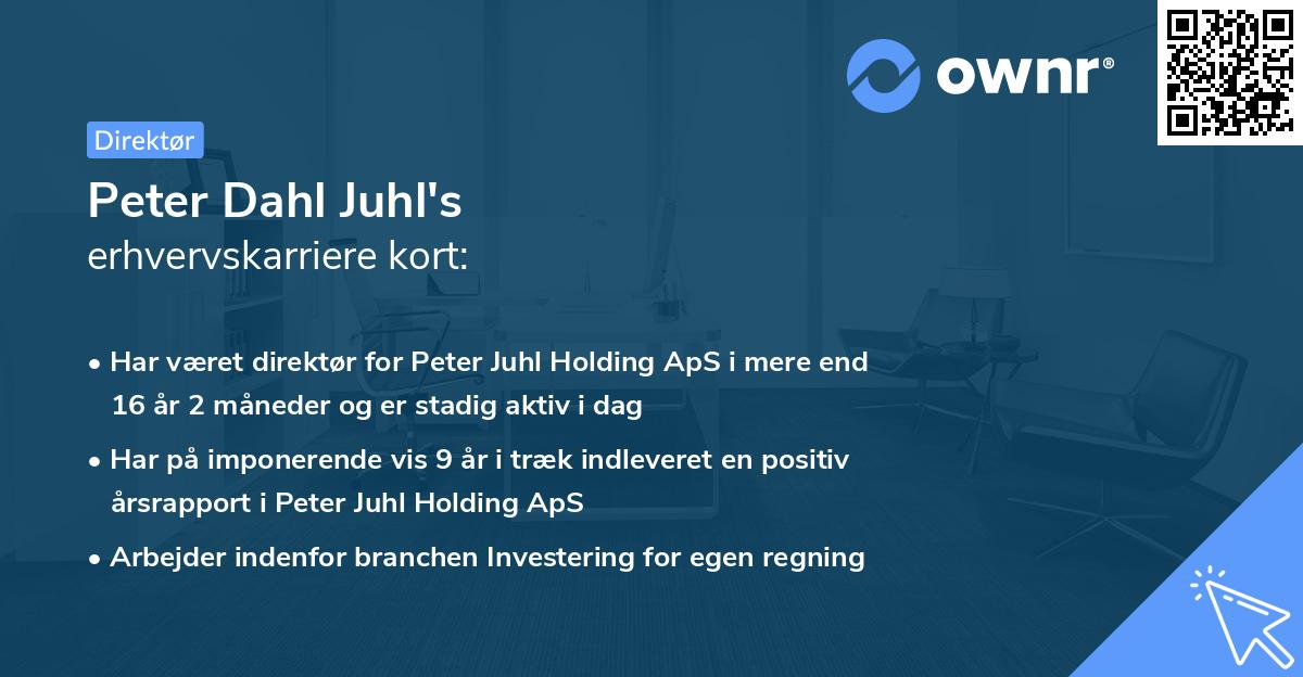 Peter Dahl Juhl's erhvervskarriere kort