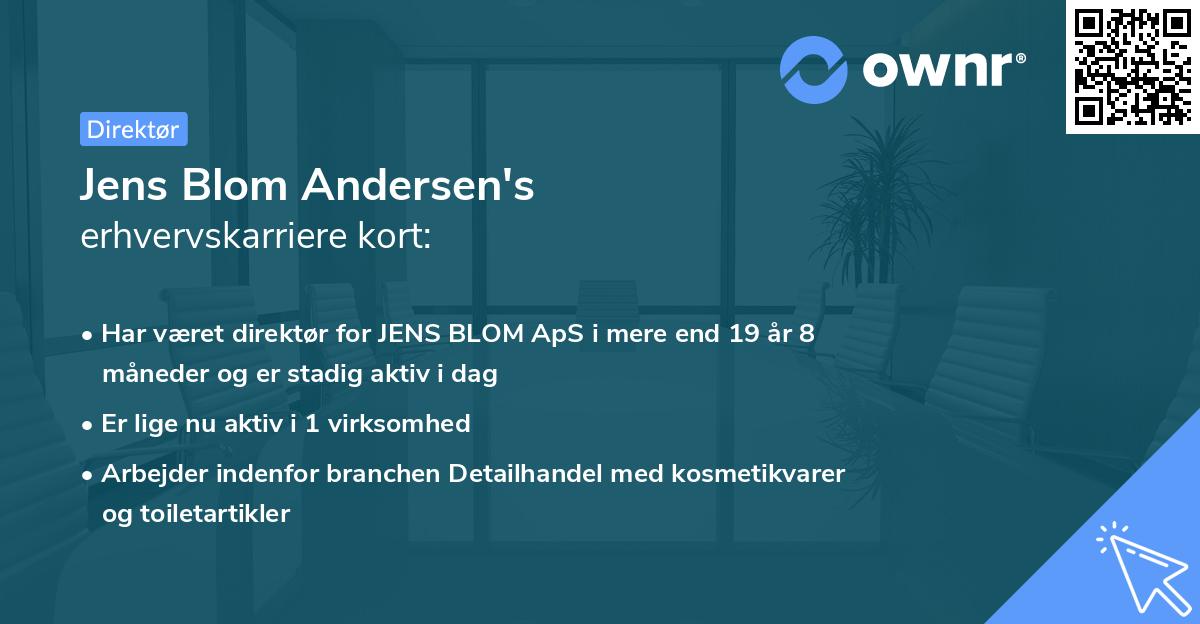 Jens Blom Andersen's erhvervskarriere kort