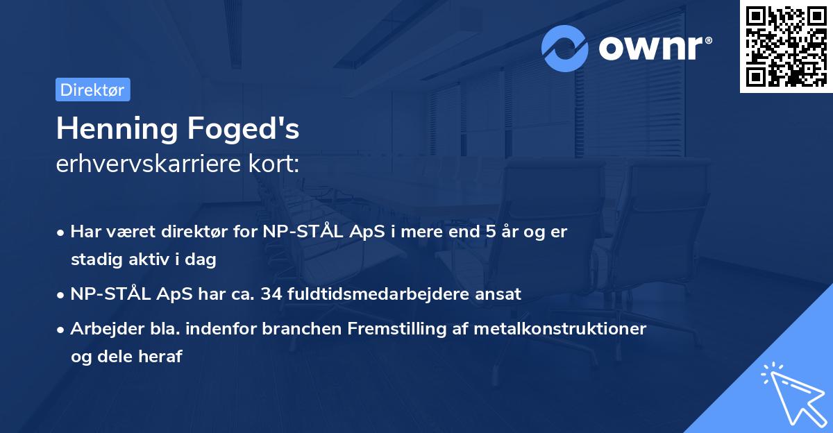 Henning Foged's erhvervskarriere kort