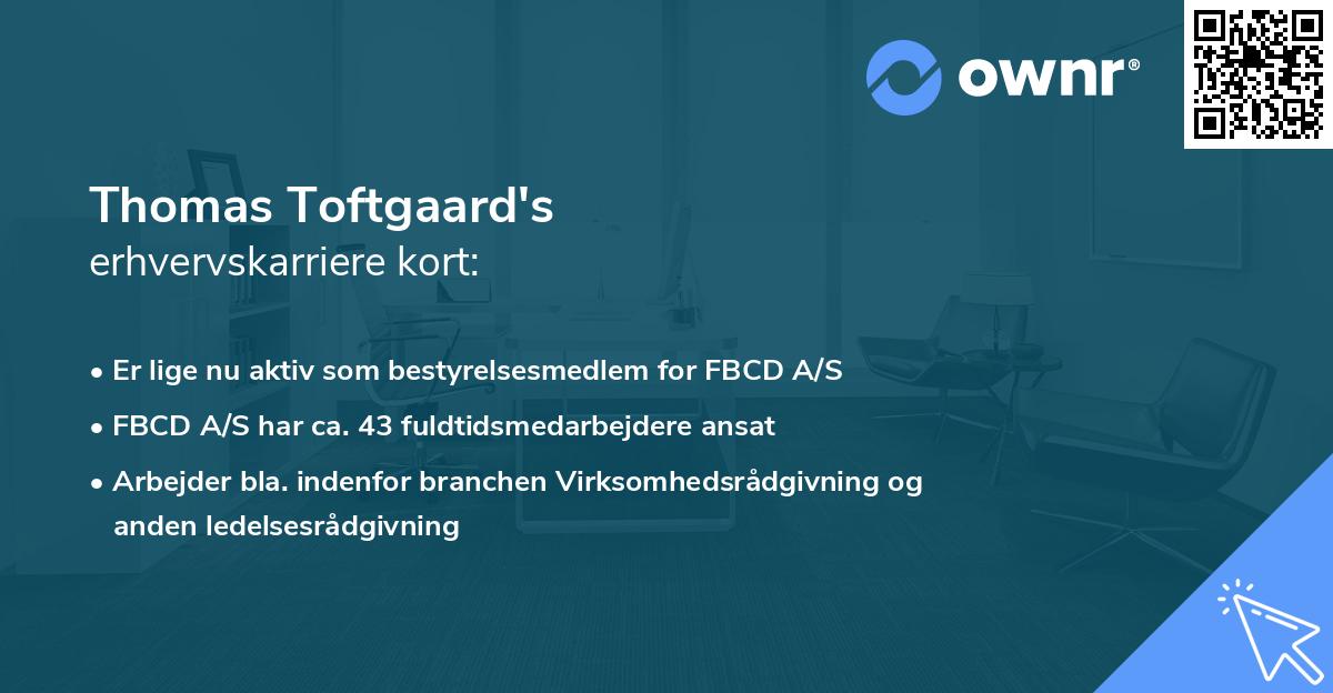 Thomas Toftgaard's erhvervskarriere kort