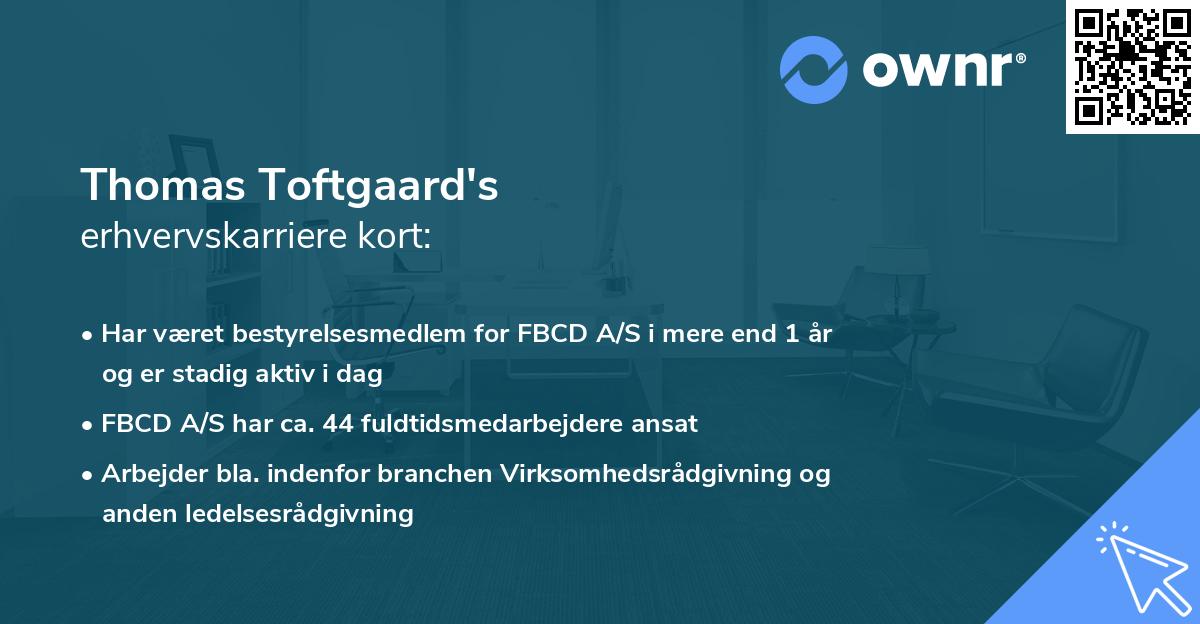 Thomas Toftgaard's erhvervskarriere kort