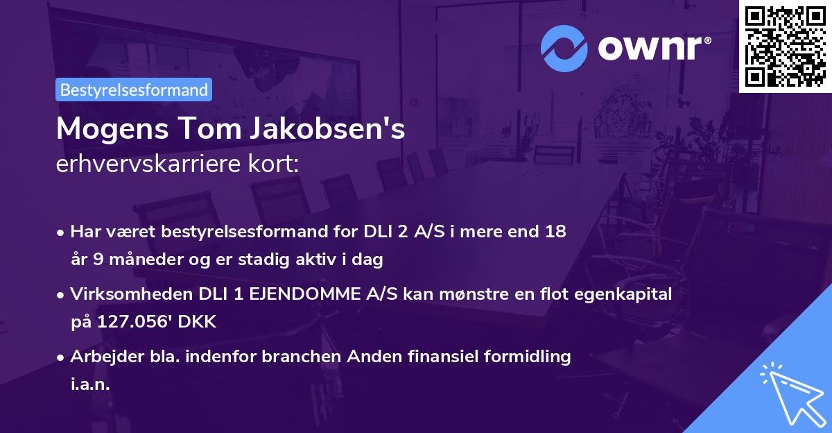 Mogens Tom Jakobsen's erhvervskarriere kort