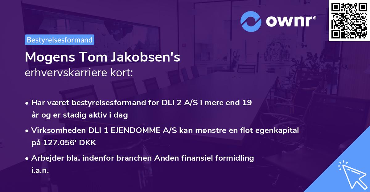 Mogens Tom Jakobsen's erhvervskarriere kort