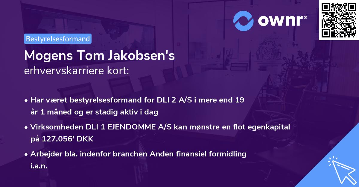 Mogens Tom Jakobsen's erhvervskarriere kort