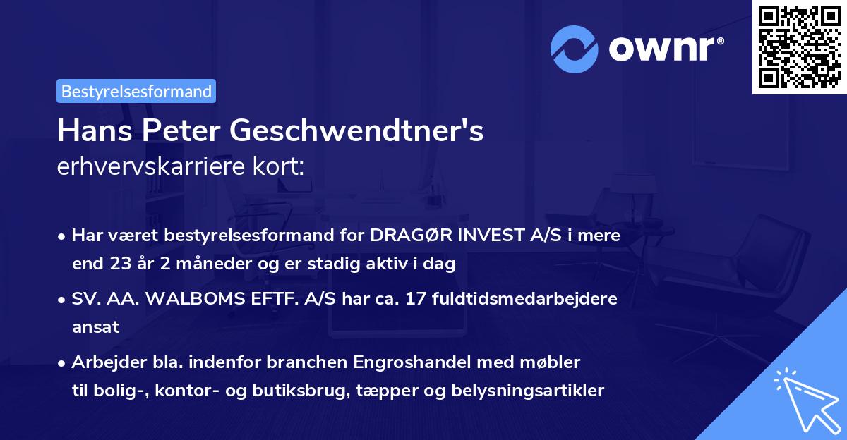 Hans Peter Geschwendtner's erhvervskarriere kort