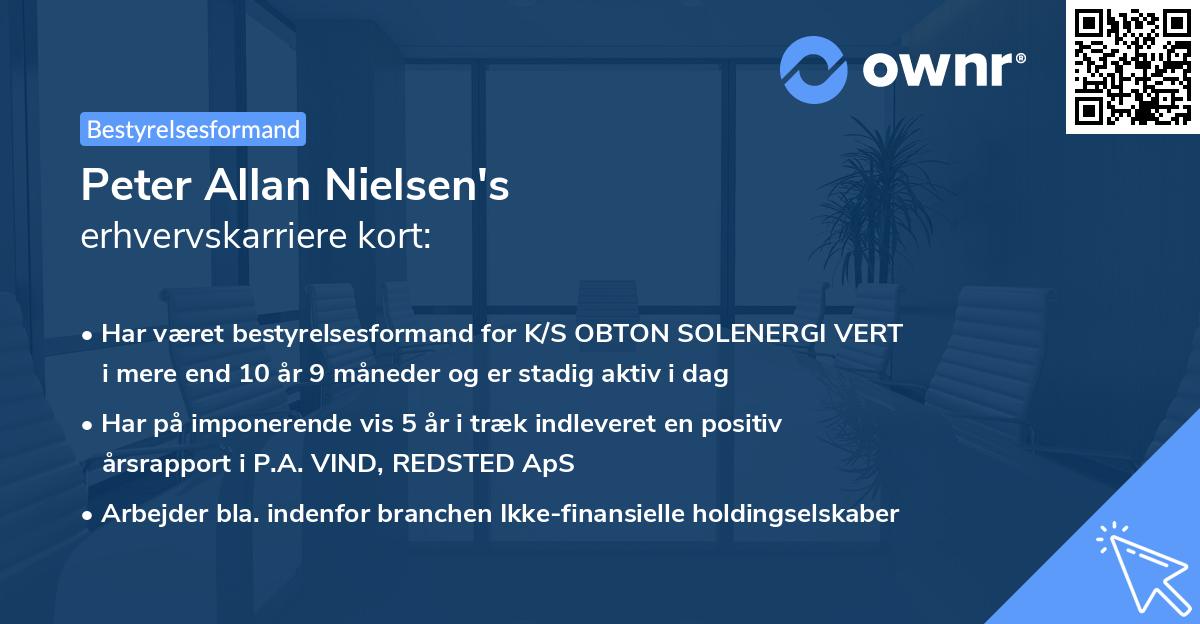Peter Allan Nielsen's erhvervskarriere kort