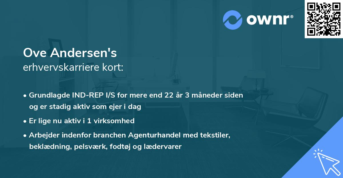 Ove Andersen's erhvervskarriere kort