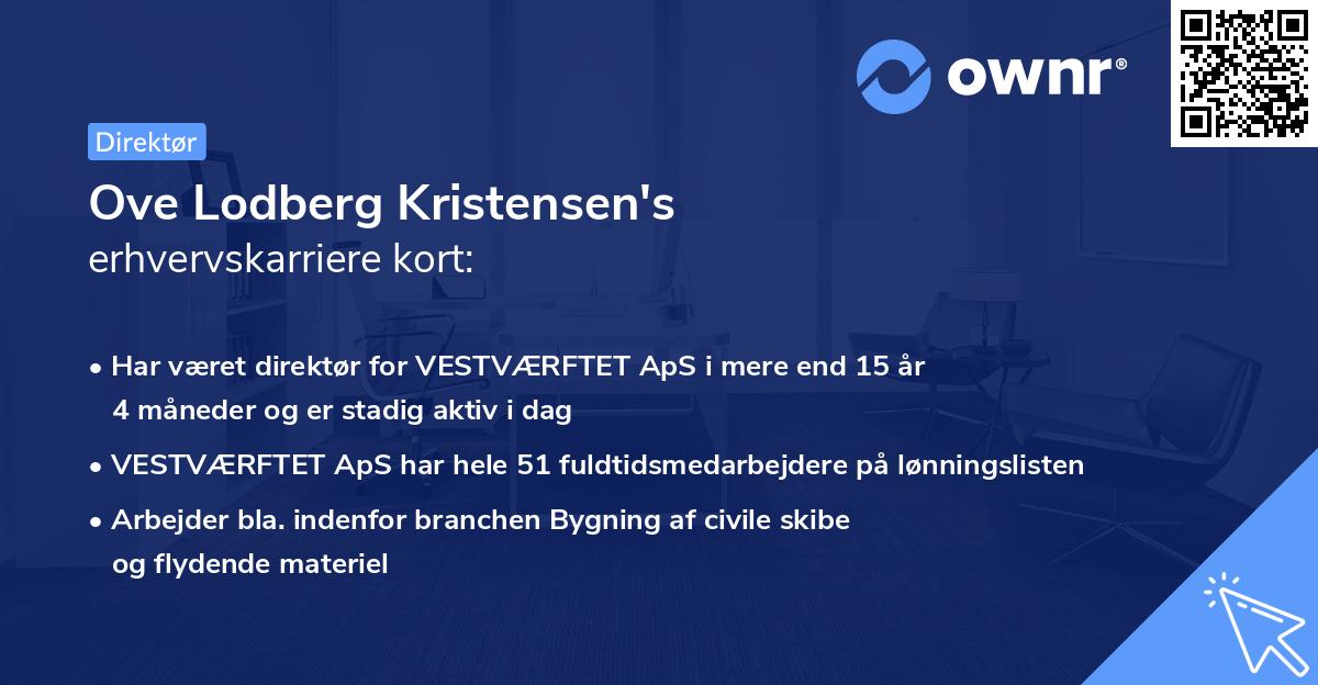 Ove Lodberg Kristensen's erhvervskarriere kort