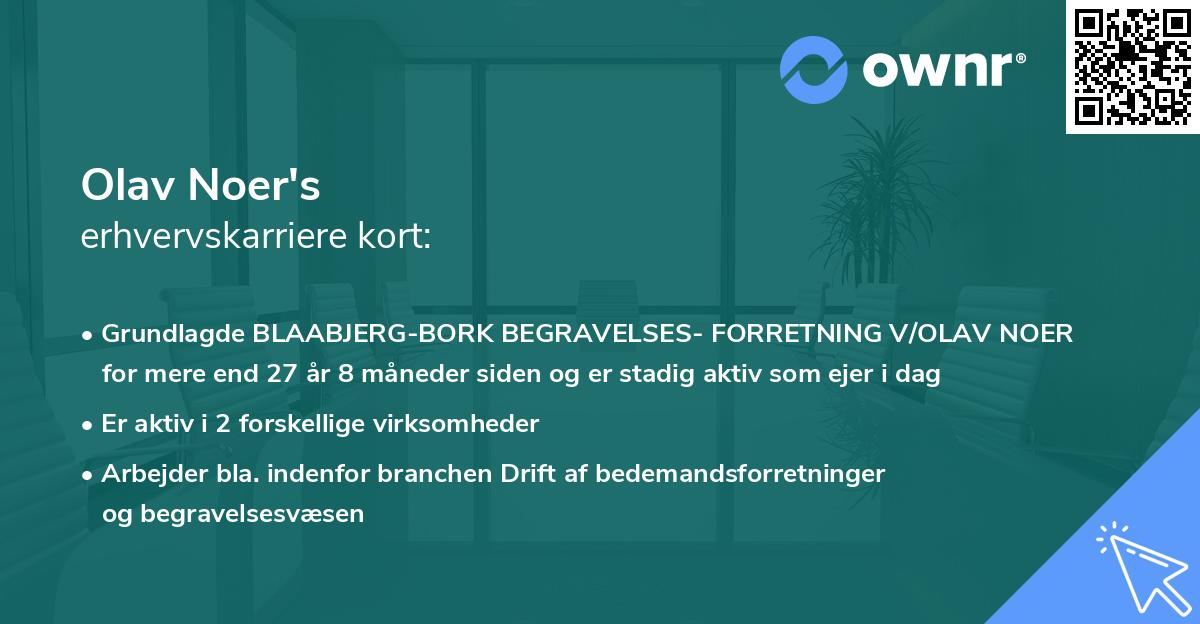 Olav Noer's erhvervskarriere kort