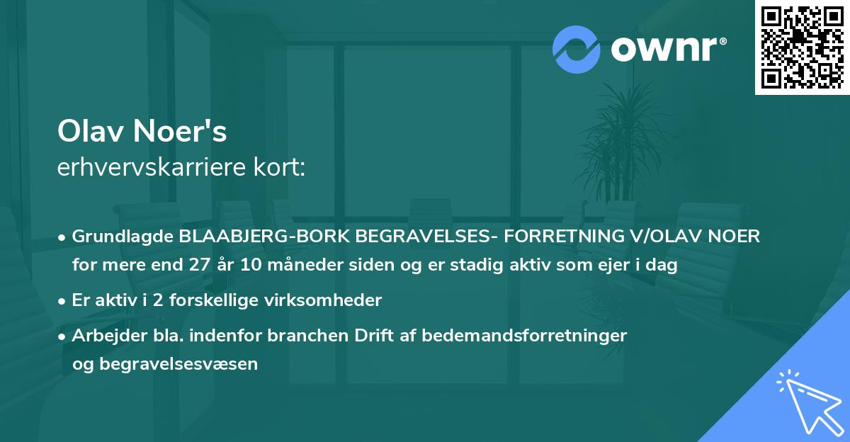 Olav Noer's erhvervskarriere kort