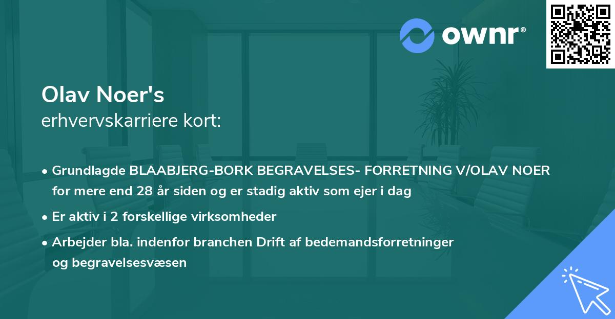 Olav Noer's erhvervskarriere kort