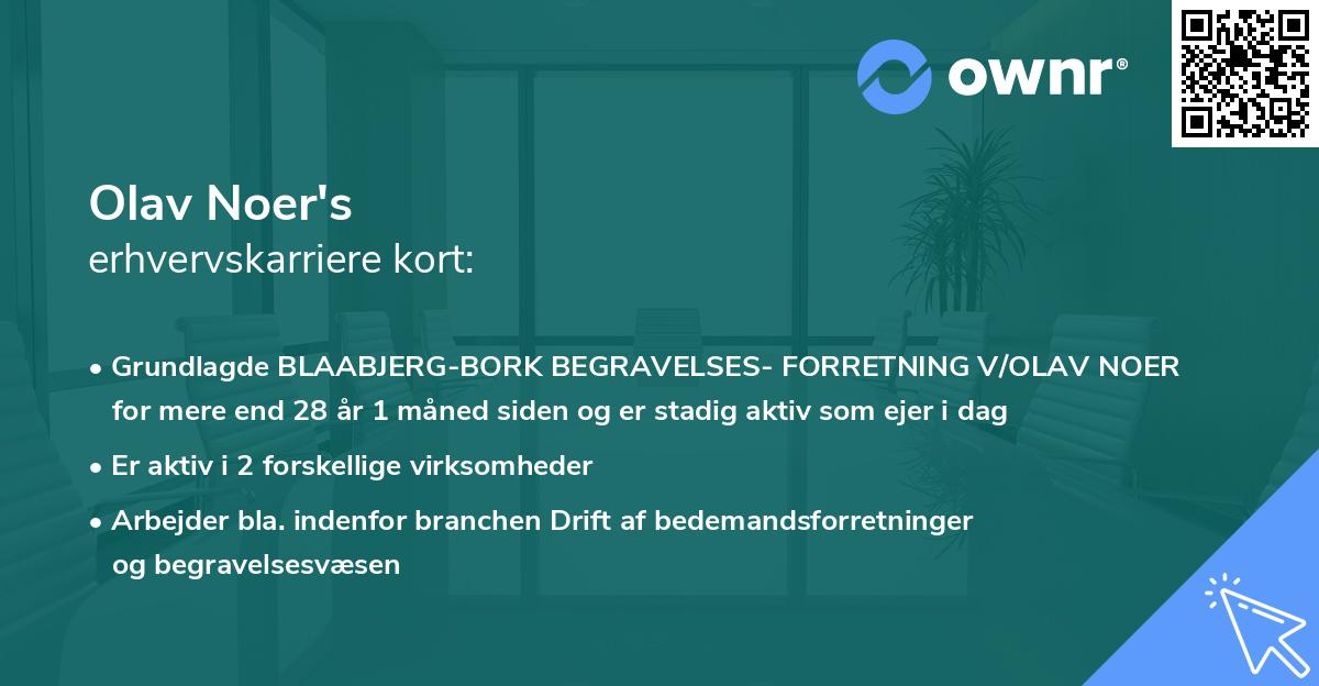 Olav Noer's erhvervskarriere kort