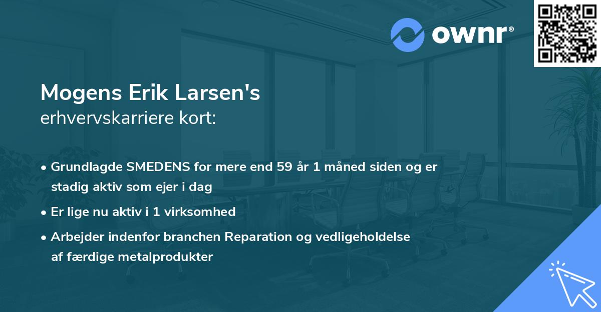 Mogens Erik Larsen's erhvervskarriere kort