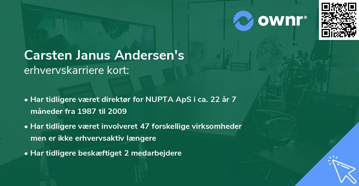 Carsten Janus Andersen's erhvervskarriere kort