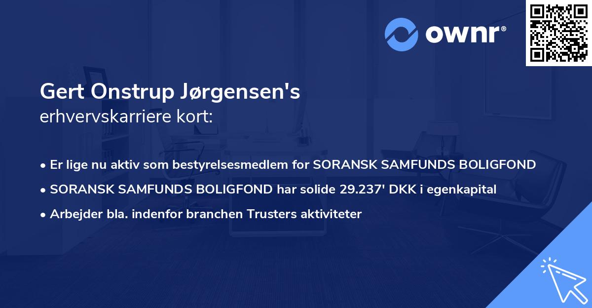 Gert Onstrup Jørgensen's erhvervskarriere kort