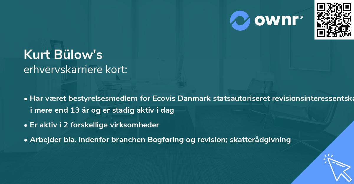 Kurt Bülow's erhvervskarriere kort