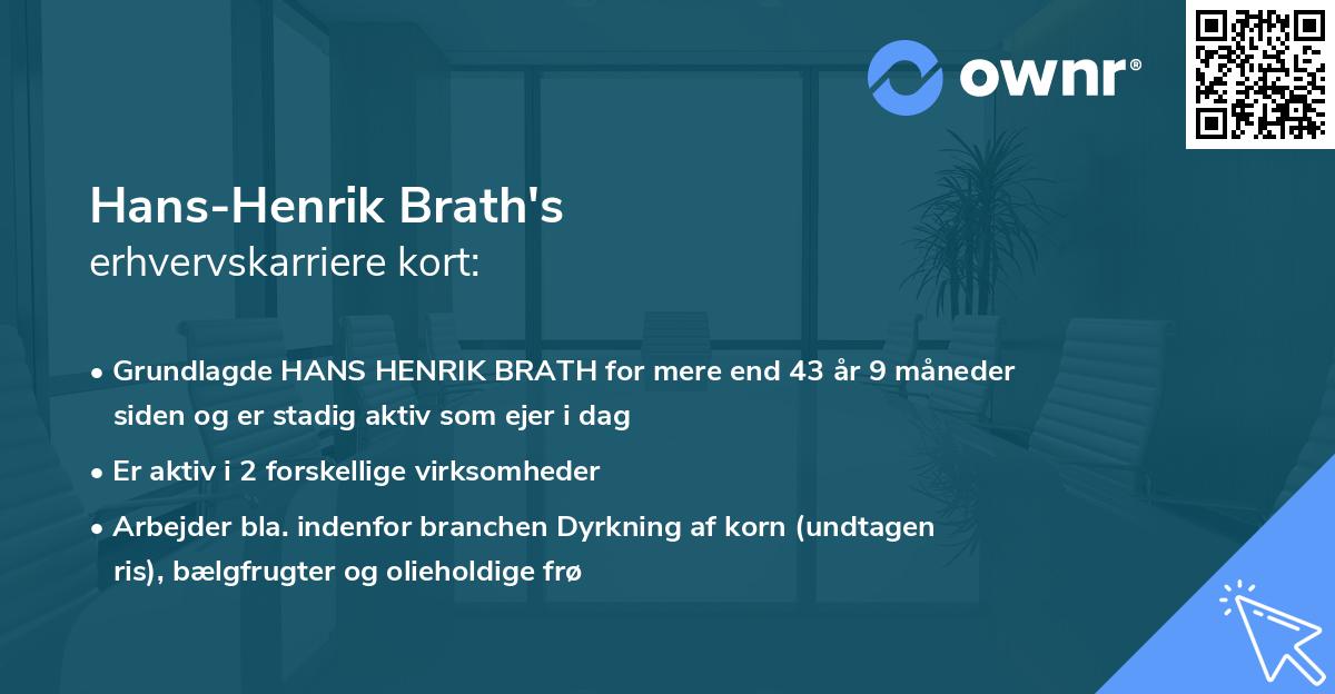 Hans-Henrik Brath's erhvervskarriere kort