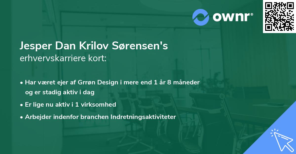 Jesper Dan Krilov Sørensen's erhvervskarriere kort