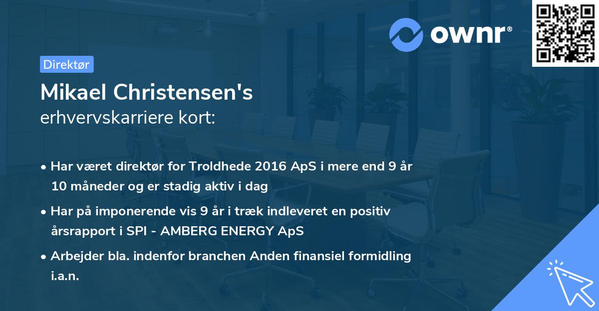Mikael Christensen's erhvervskarriere kort