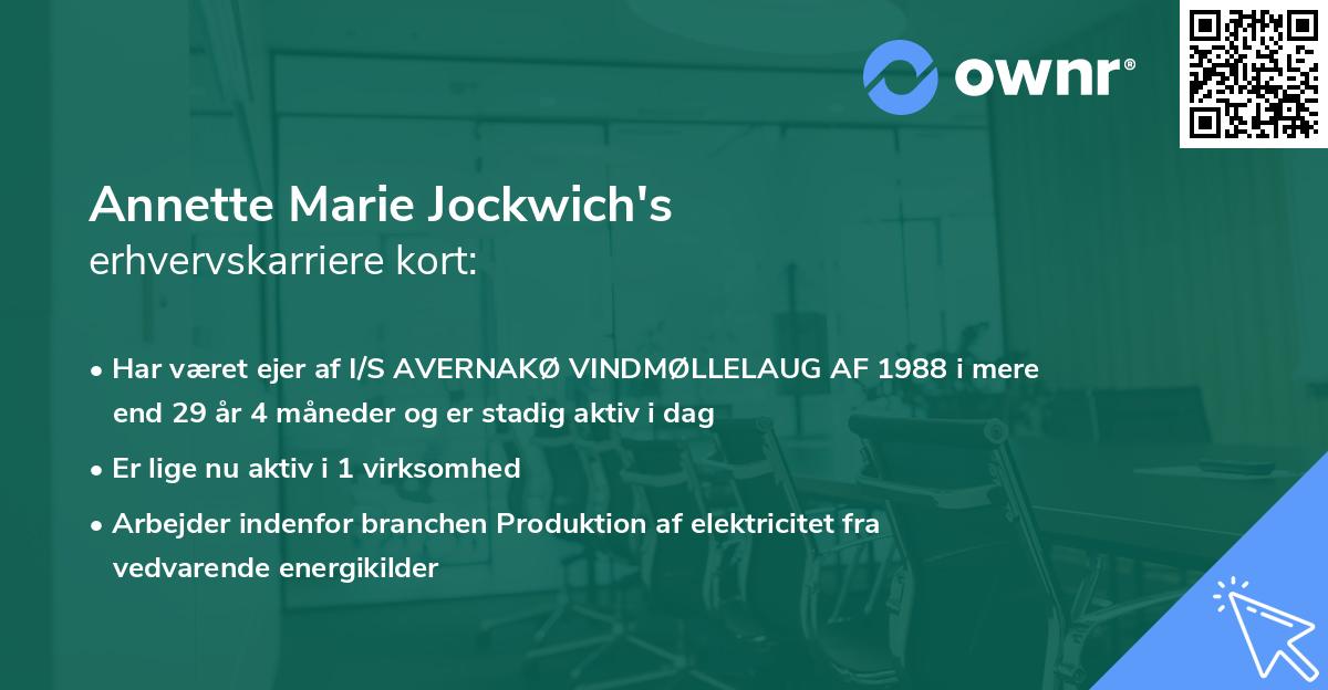 Annette Marie Jockwich's erhvervskarriere kort