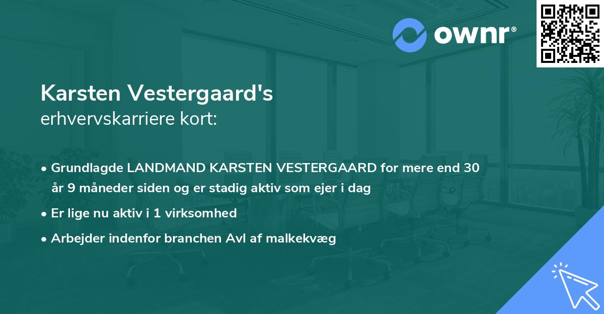 Karsten Vestergaard's erhvervskarriere kort