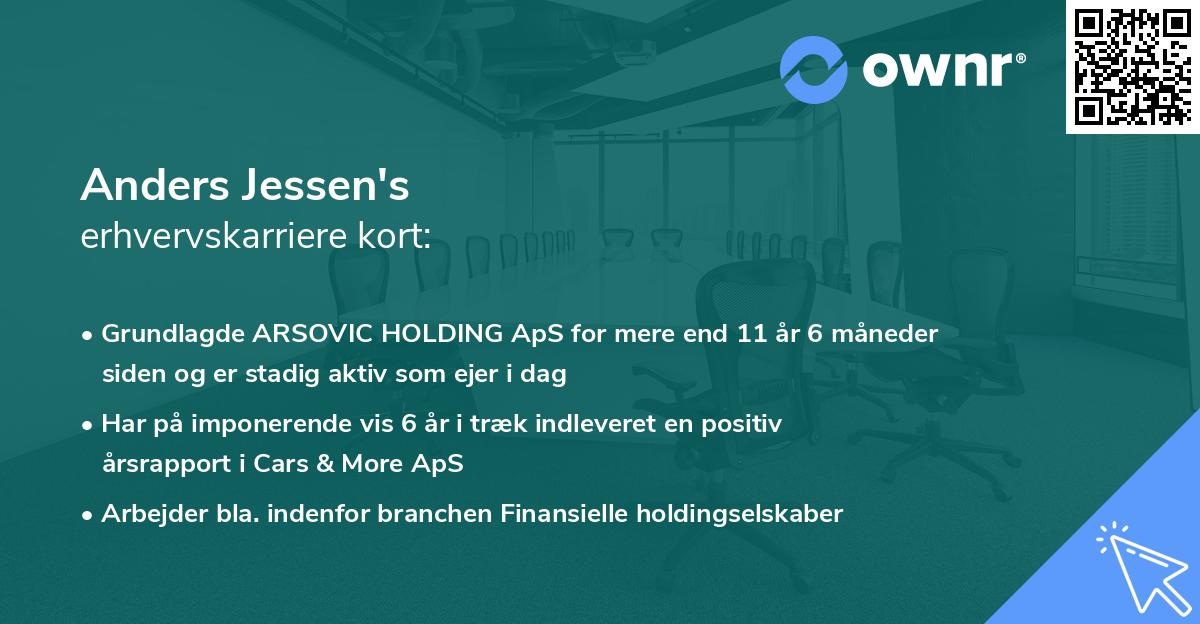Anders Jessen's erhvervskarriere kort