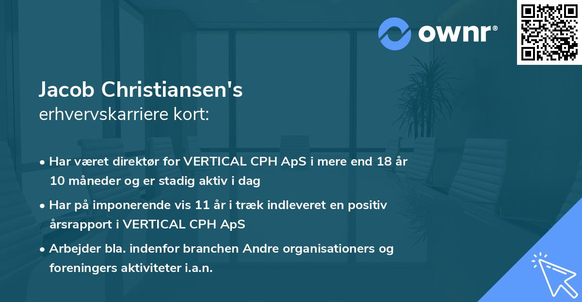 Jacob Christiansen's erhvervskarriere kort