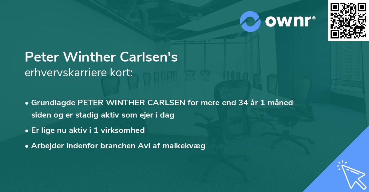 Peter Winther Carlsen's erhvervskarriere kort