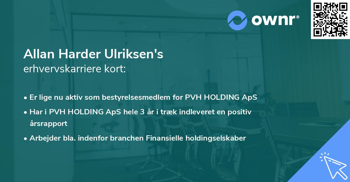 Allan Harder Ulriksen's erhvervskarriere kort