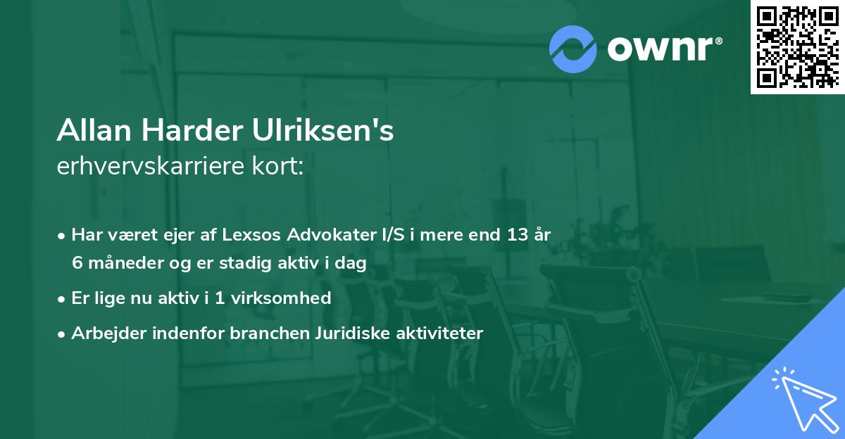 Allan Harder Ulriksen's erhvervskarriere kort