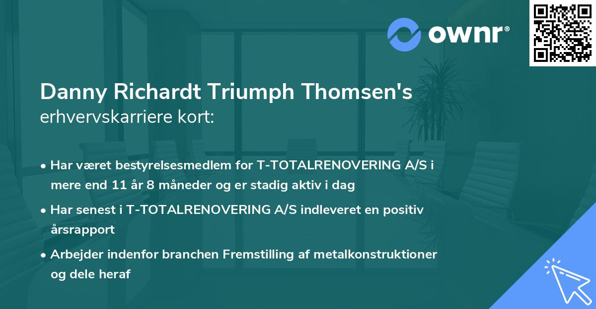 Danny Richardt Triumph Thomsen's erhvervskarriere kort