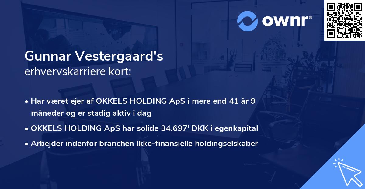 Gunnar Vestergaard's erhvervskarriere kort