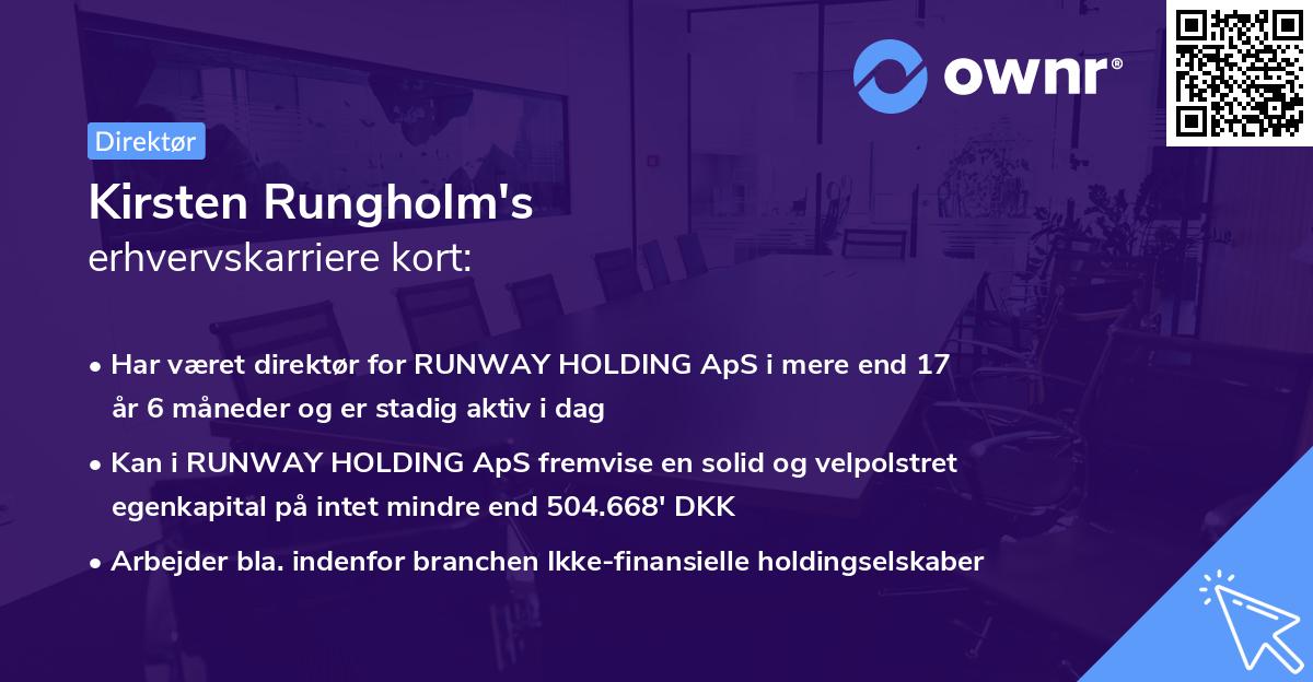 Kirsten Rungholm's erhvervskarriere kort