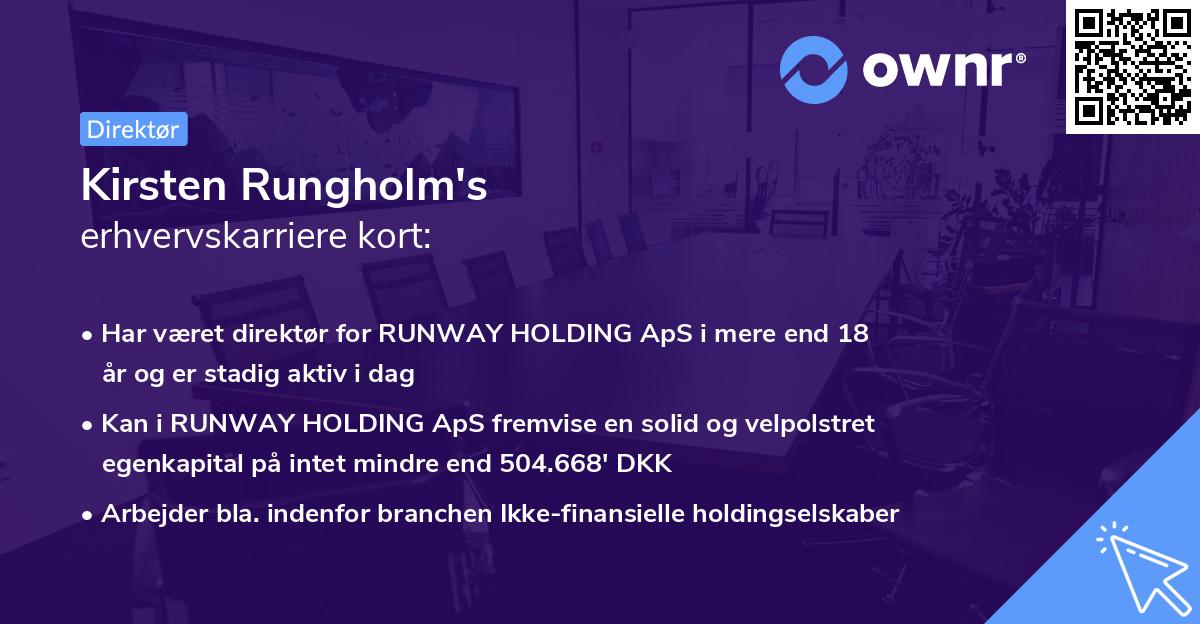Kirsten Rungholm's erhvervskarriere kort