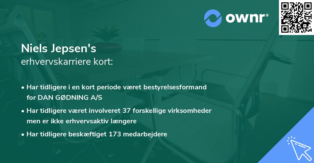 Niels Jepsen's erhvervskarriere kort