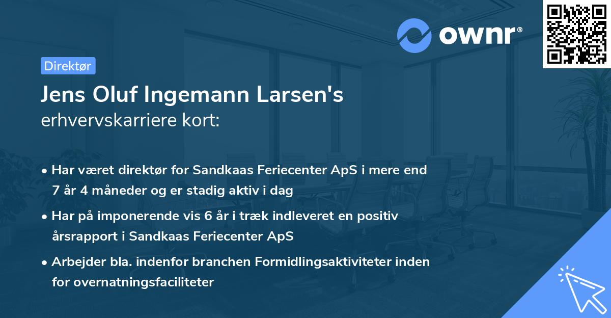 Jens Oluf Ingemann Larsen's erhvervskarriere kort