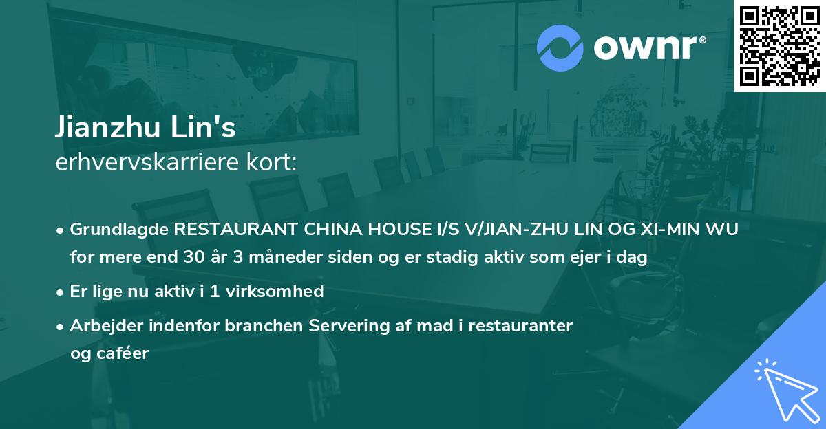 Jianzhu Lin's erhvervskarriere kort