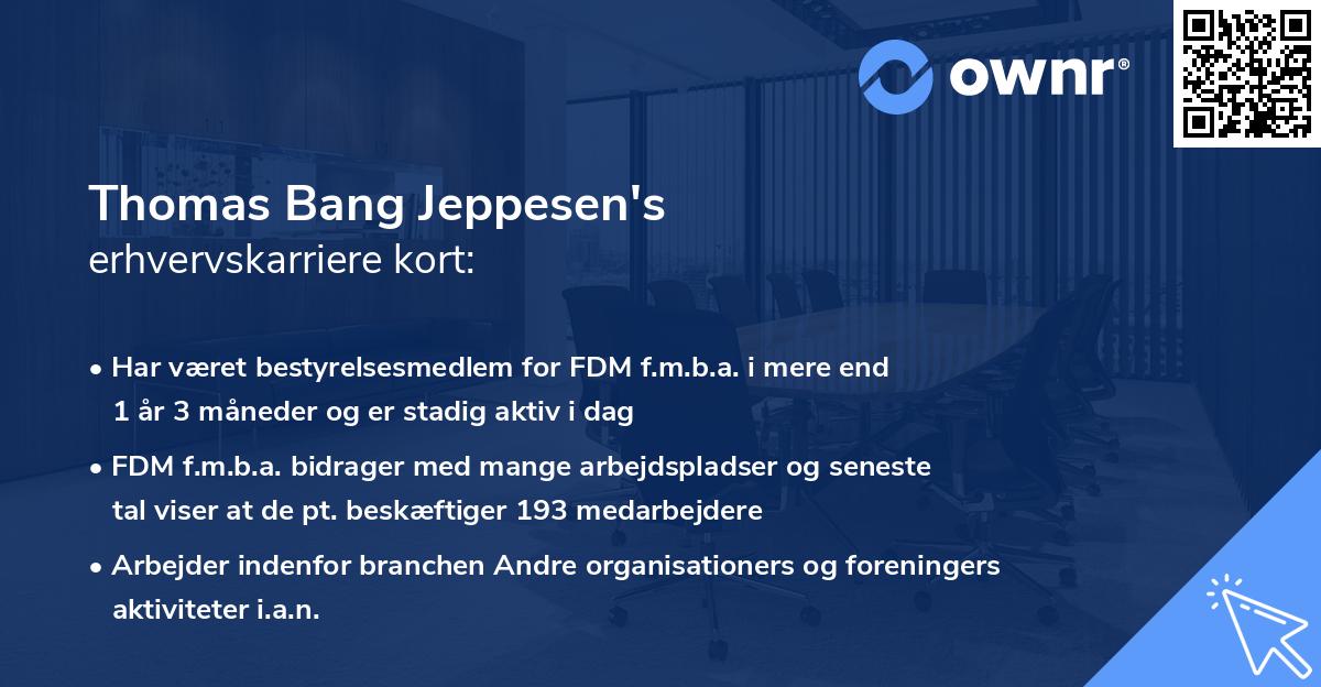 Thomas Bang Jeppesen's erhvervskarriere kort