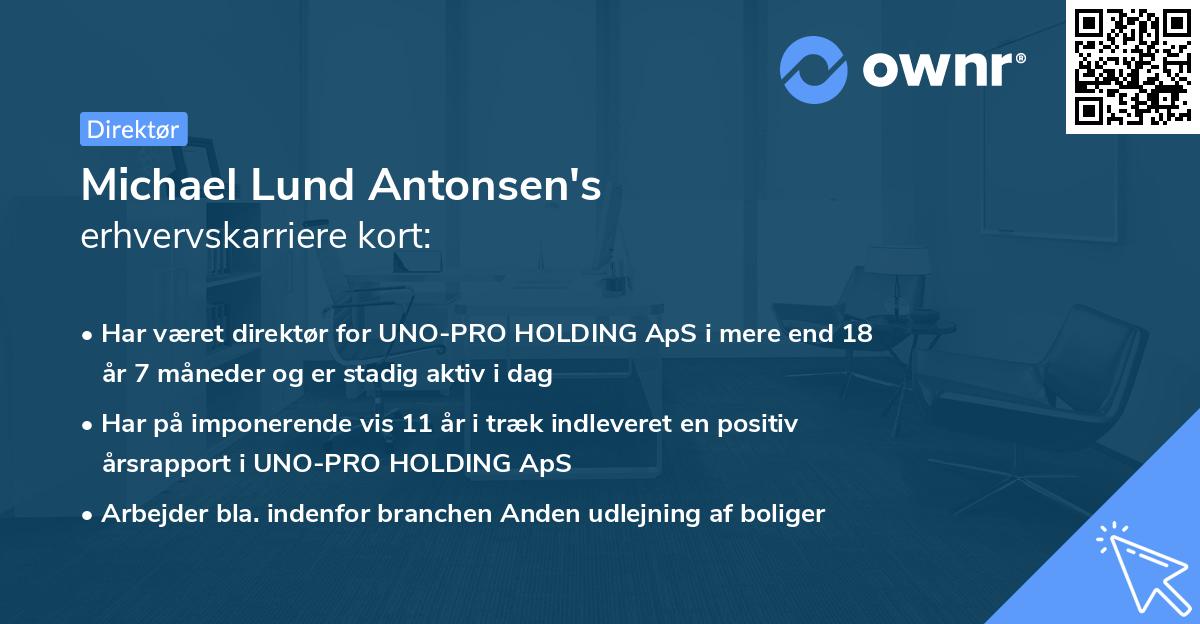 Michael Lund Antonsen's erhvervskarriere kort