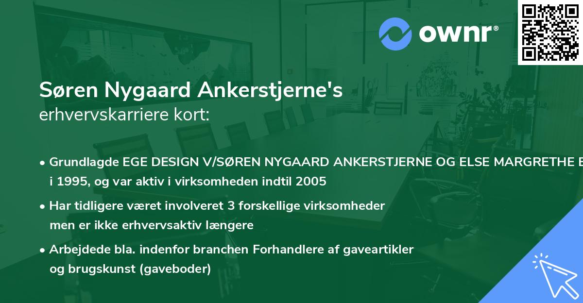 Søren Nygaard Ankerstjerne's erhvervskarriere kort