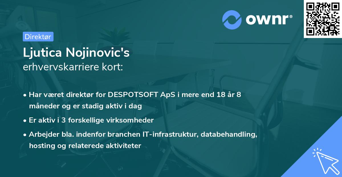 Ljutica Nojinovic's erhvervskarriere kort