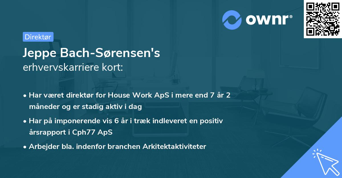 Jeppe Bach-Sørensen's erhvervskarriere kort