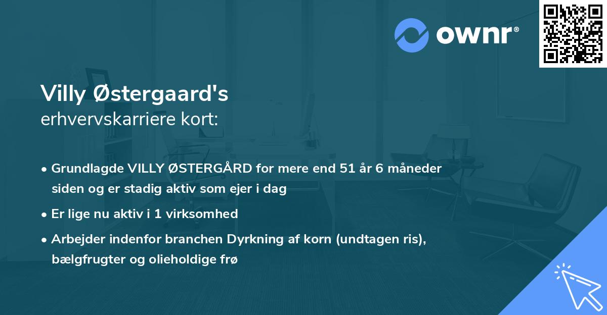 Villy Østergaard's erhvervskarriere kort