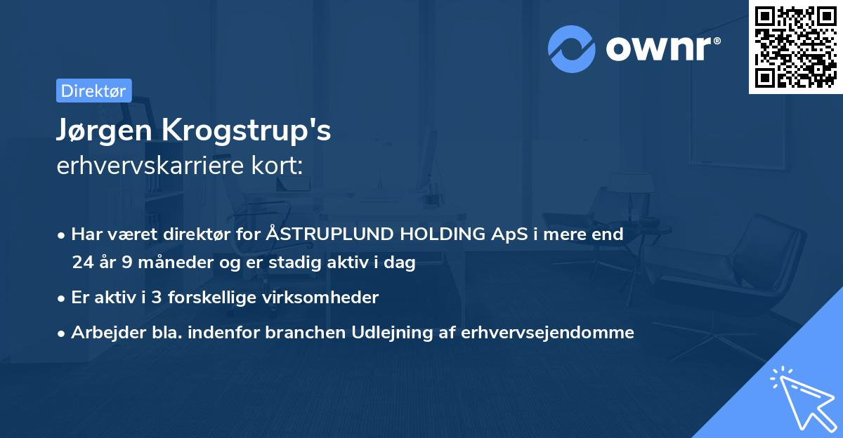 Jørgen Krogstrup's erhvervskarriere kort