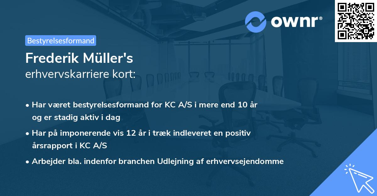 Frederik Müller's erhvervskarriere kort