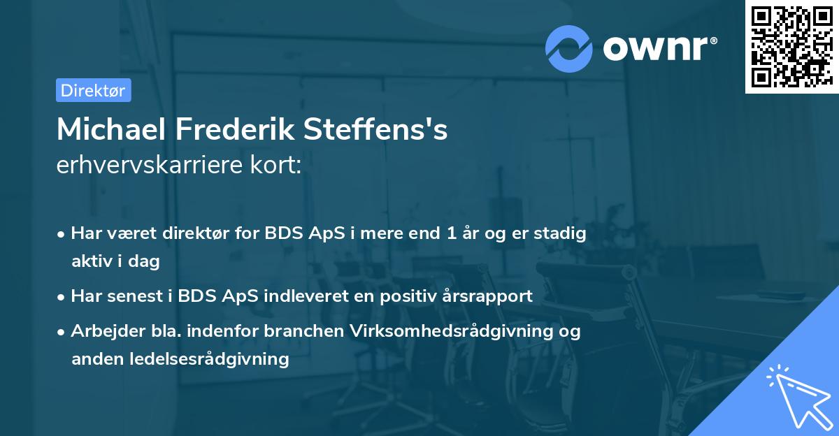 Michael Frederik Steffens's erhvervskarriere kort