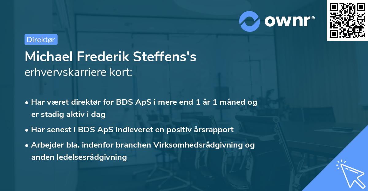 Michael Frederik Steffens's erhvervskarriere kort