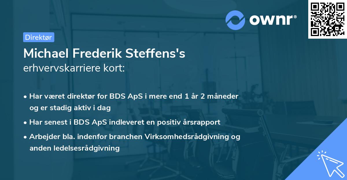 Michael Frederik Steffens's erhvervskarriere kort