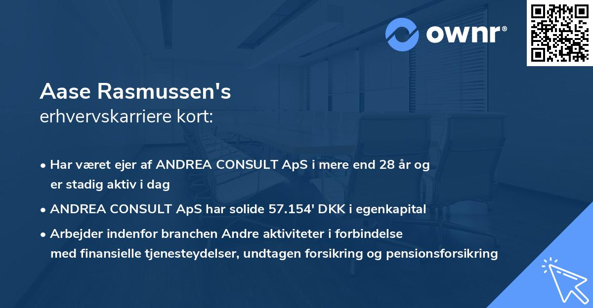 Aase Rasmussen's erhvervskarriere kort