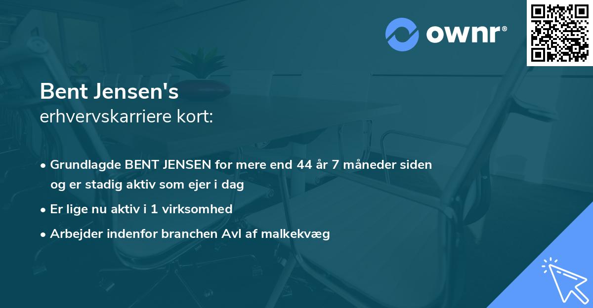 Bent Jensen's erhvervskarriere kort